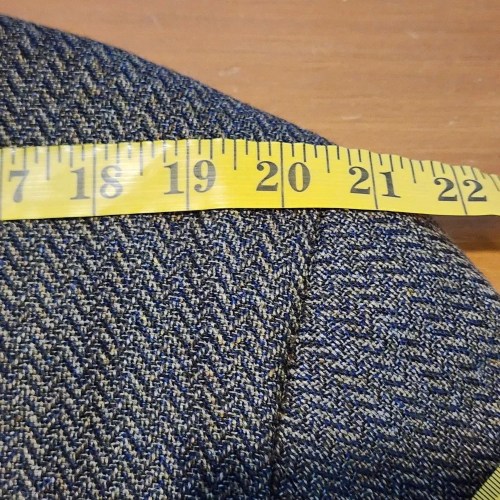 Joseph Abboud Patrick James Silk Wool Herringbone Blazer 46R Brown Vintage Work